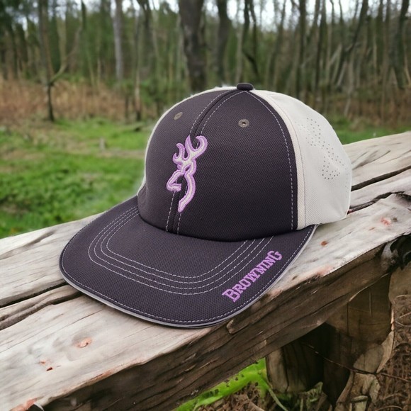 Browning Hunting Company Purple Buck Deer Logo Adjustable Hat Cap 100% Polyester - Picture 1 of 11